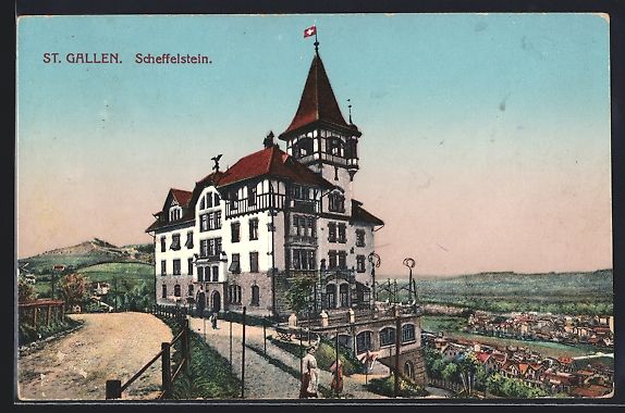 Cartoline postali: AK St. Gallen, Scheffelstein, 1914 – Usato da Berlin venduto da bartko-reher
