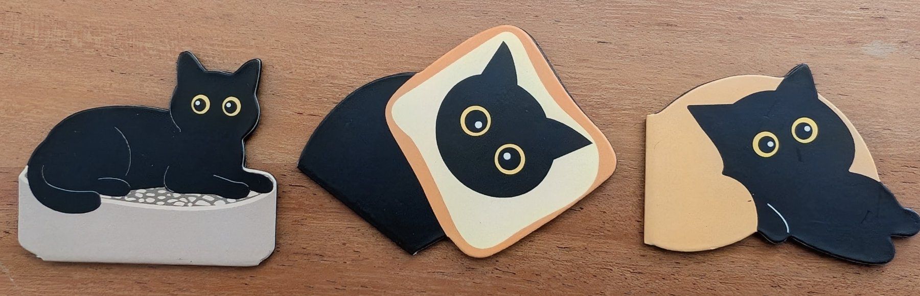 Sonstiges zum Sammeln & Seltenes: neu: 3x Cats Katzen Magnet-Buchzeichen – Neu (gemäss Beschreibung) aus Zürich von Milk-and-Chicken