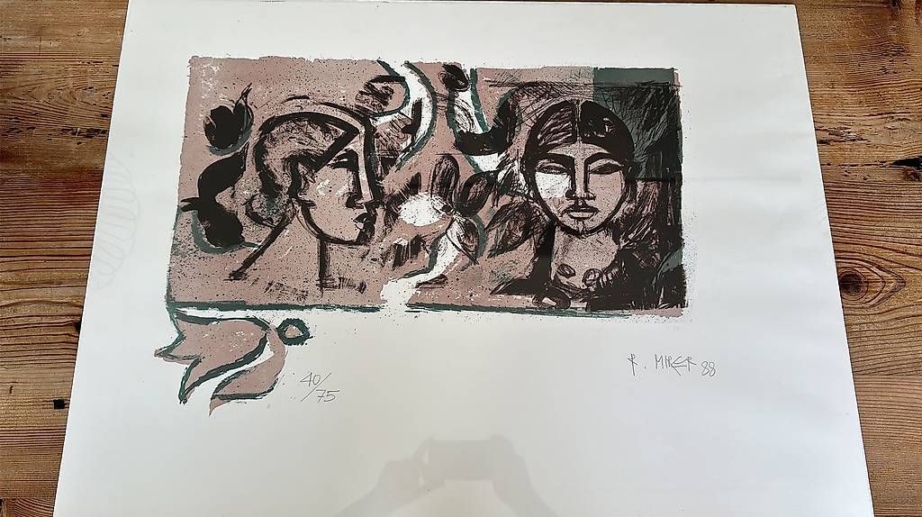 Grafiken & Lithographien: Lithografie von Rudolf Mirer "Gsichter" – Gebraucht aus Conters von mon_7s2b