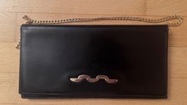 Elegante Clutch, schwarzes Leder