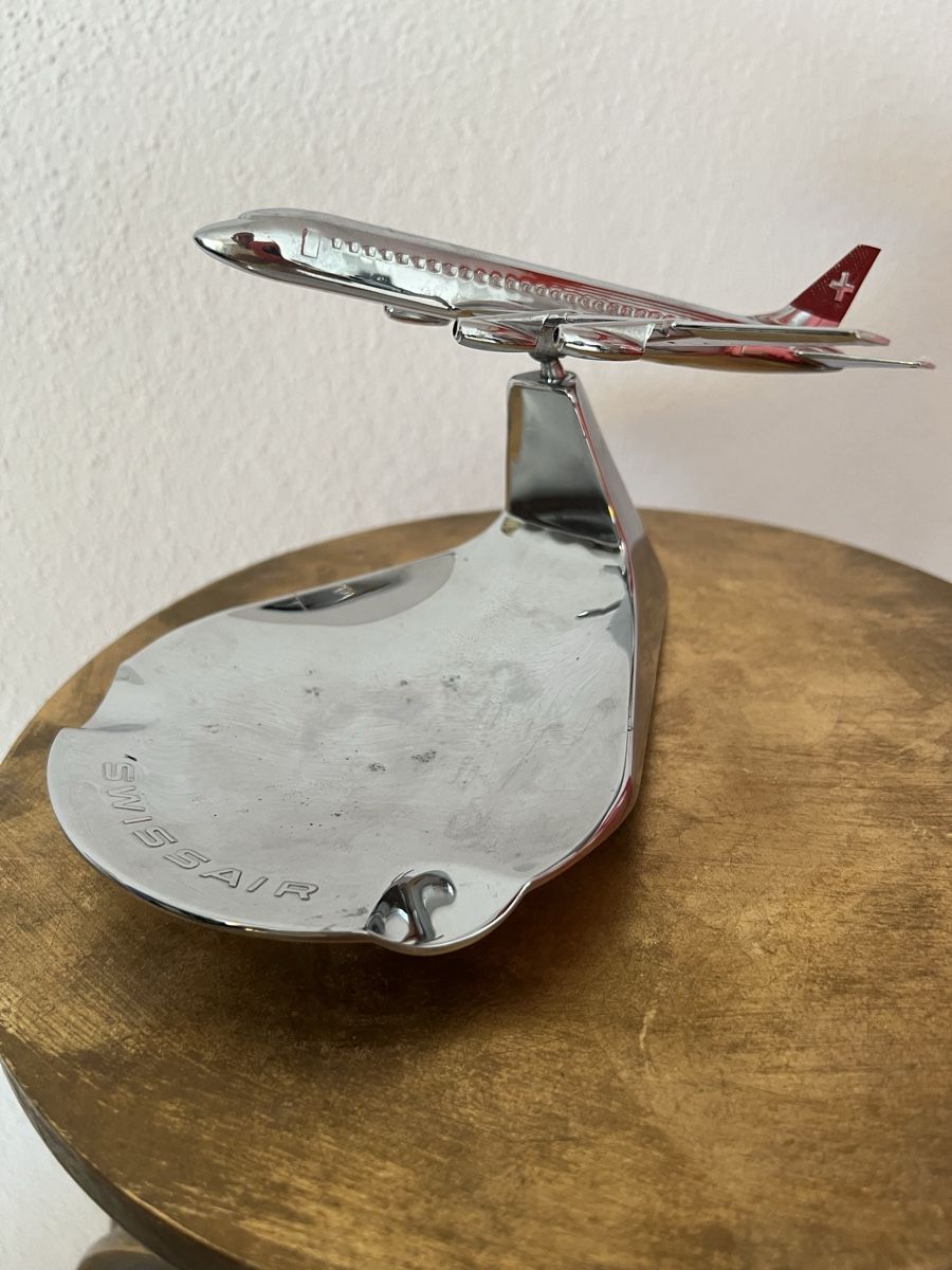 Swissair Aschenbecher: Swissair Aschenbecher DC 8 Verchromt – Gebraucht aus Kriens von Renggi70