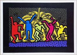 Death NYC Ltd Pop Art Druck " Kusama Haring Dancing Figur