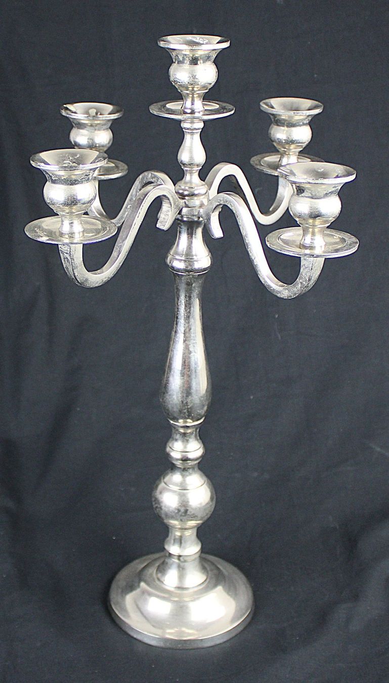 Portacandele: Vintage Kerzenständer, 5-armig, Silberoptik – Usato da Volketswil venduto da brockipfannenstil