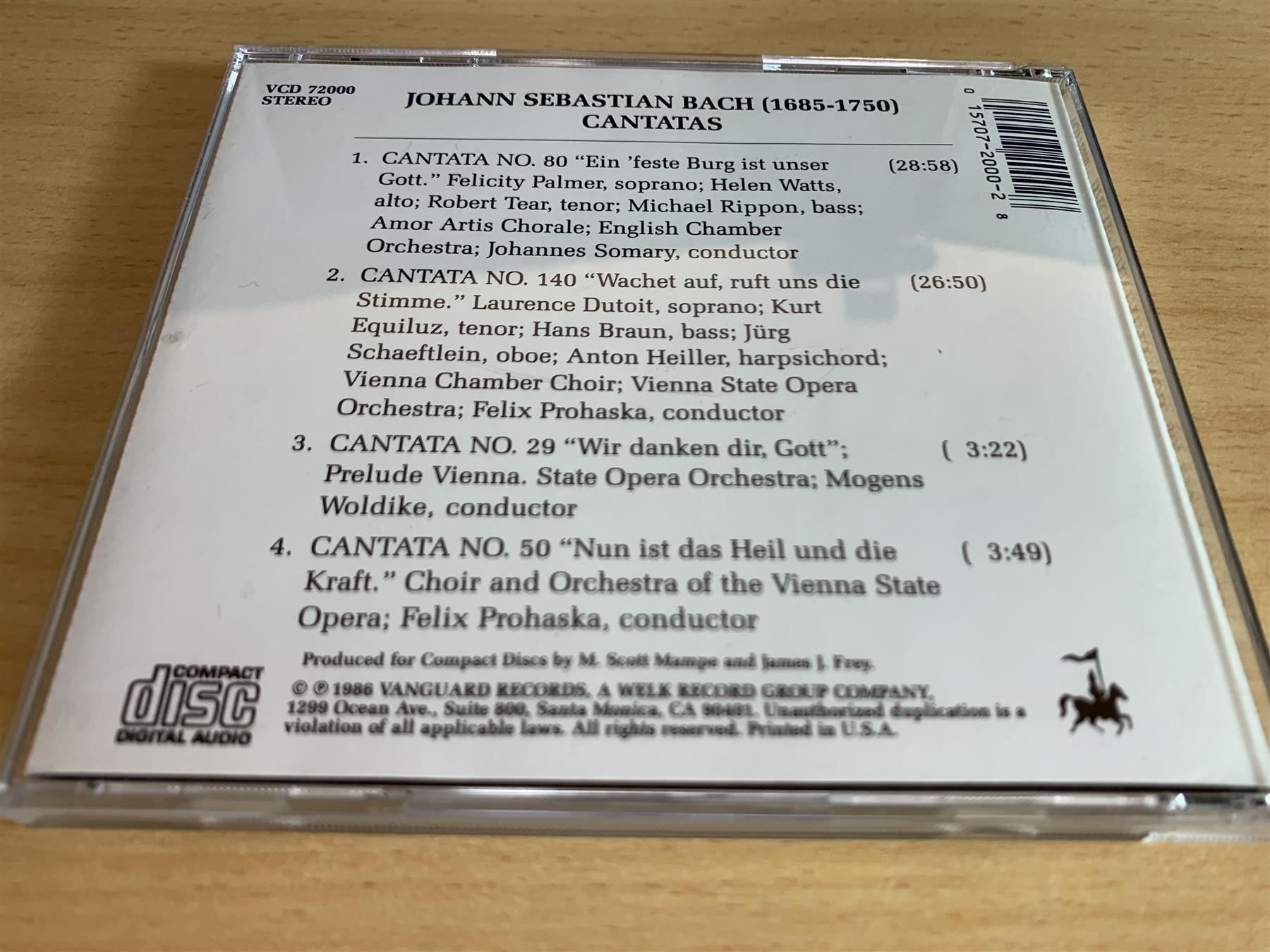 CD: Bach - Cantatas No. 80, 140, 50 – Usato da Rikon im Tösstal venduto da Alpenmutz 1