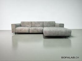 Moderns Ecksofa grau mit Chaiselongue