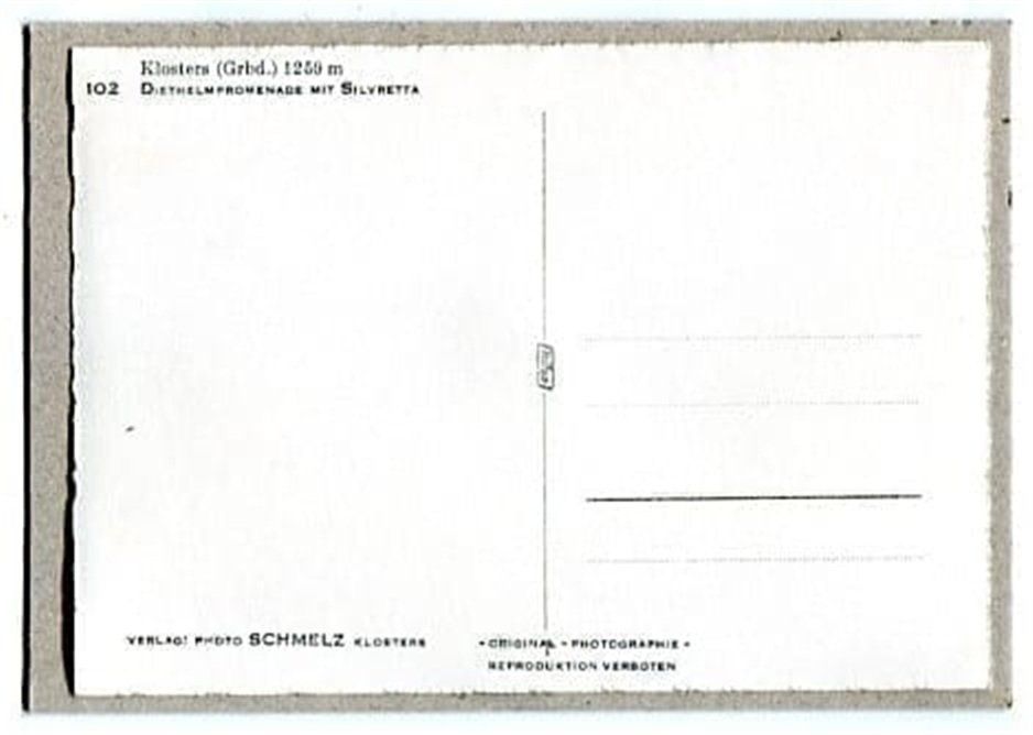 Ansichtskarten: Klosters, Diethelmpromenade mit Silvretta – Gebraucht aus Ottikon b.Kemptth. von Neptun1974 1
