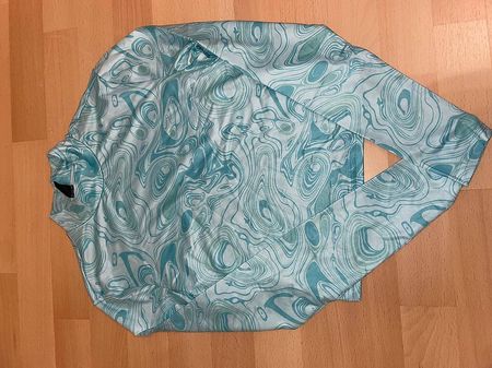 Trendy Damen Langarmshirt Gr. S mintgrün Muster Rollkrage...