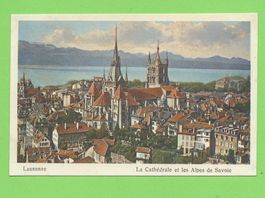 Lausanne, La Cathedrale et les Alpes de Savoie