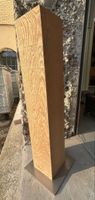 Dekosäule Sockel Massivholz Eiche mit Stahlfuss ca. 80cm