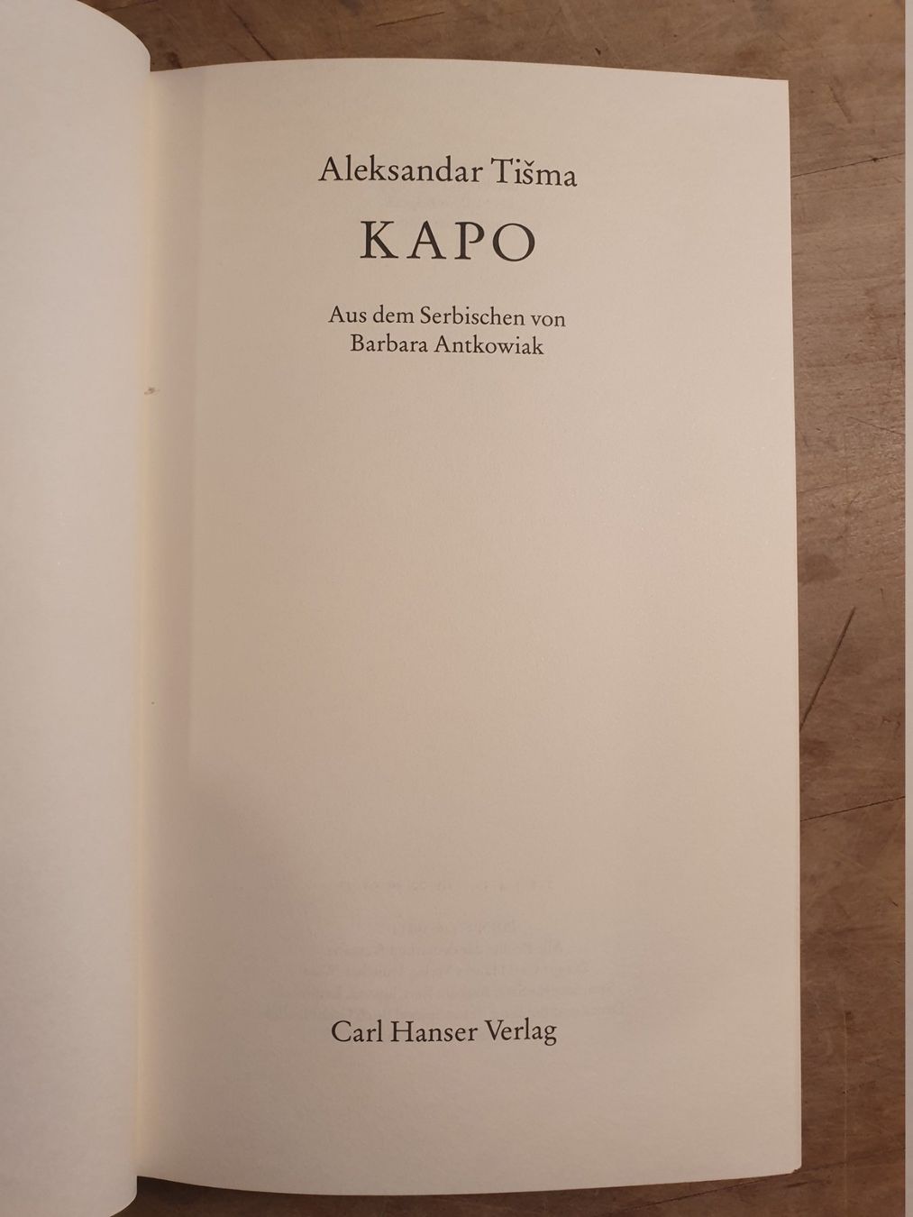 Libri: Kapo Aleksandra Tisma hanser – Usato da Zürich venduto da loosebone 2