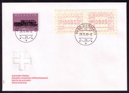 ATM 8 SCHMAL_FD_FDC 28.11.90 ZERMATT_Mischfr. mit 8A breit !