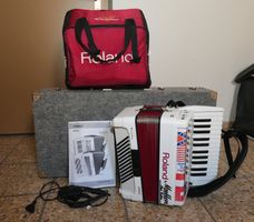 Roland FR-1 V-Accordion – Weiss/Rot, inkl. Tasche, Anleitung
