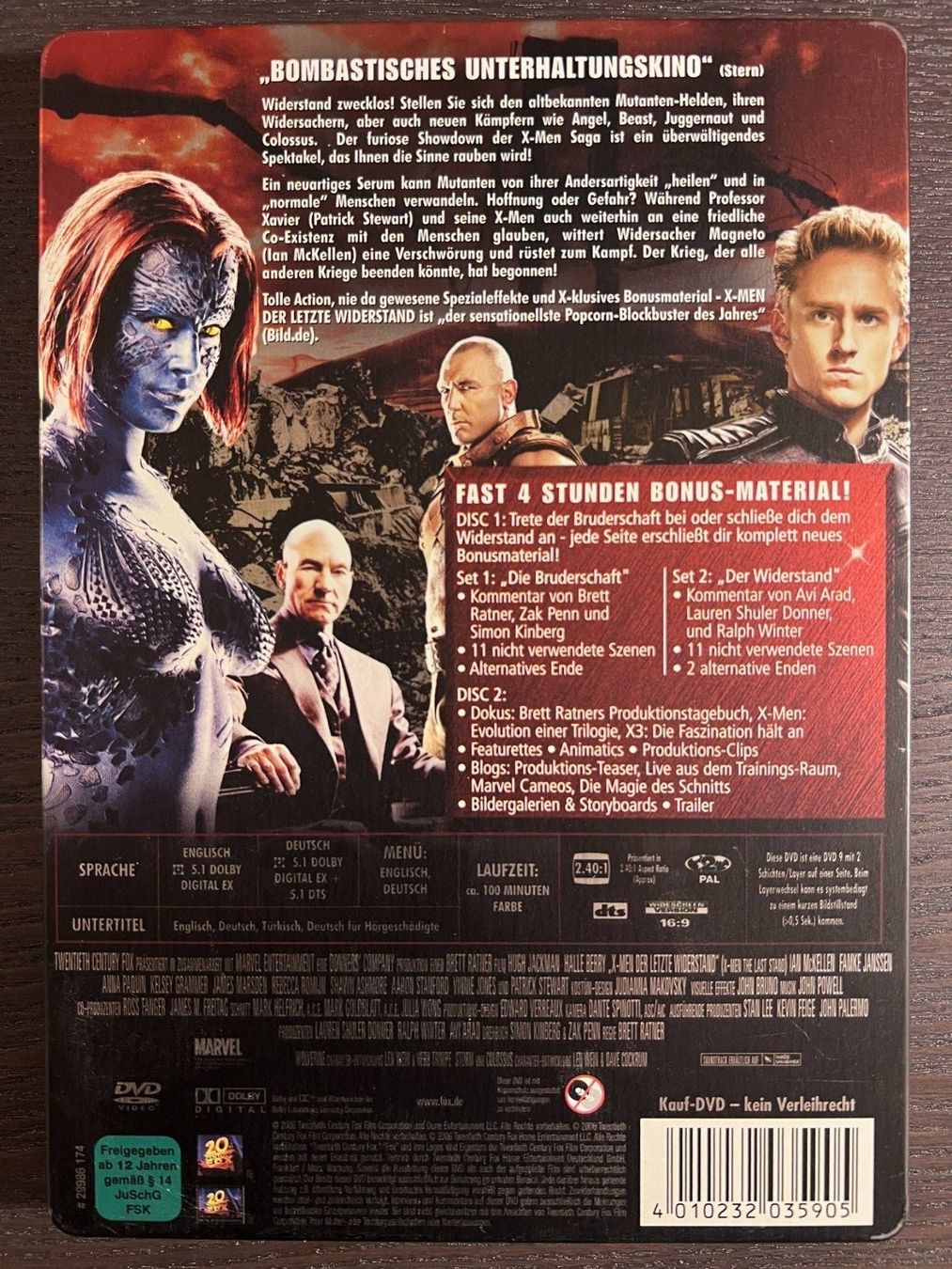 Tutti i DVDs: X Men - Der letzte Widerstand - Steelbook – Usato da Zürich venduto da FilmFreunde 1