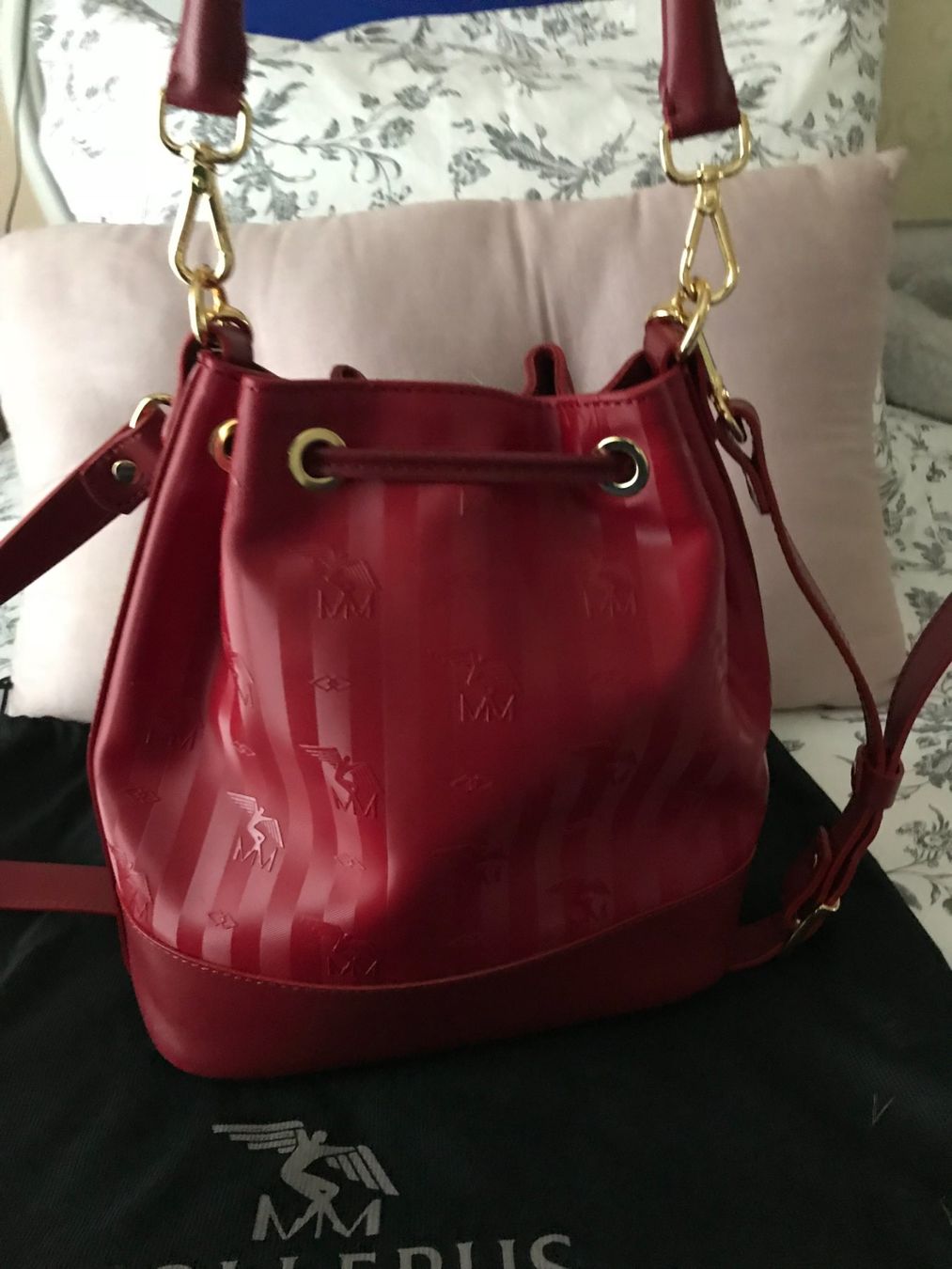 Maison Mollerus Borse da donna: Mollerus Beuteltasche Handtasche rot – Usato da Muttenz venduto da einfach-schoen 1