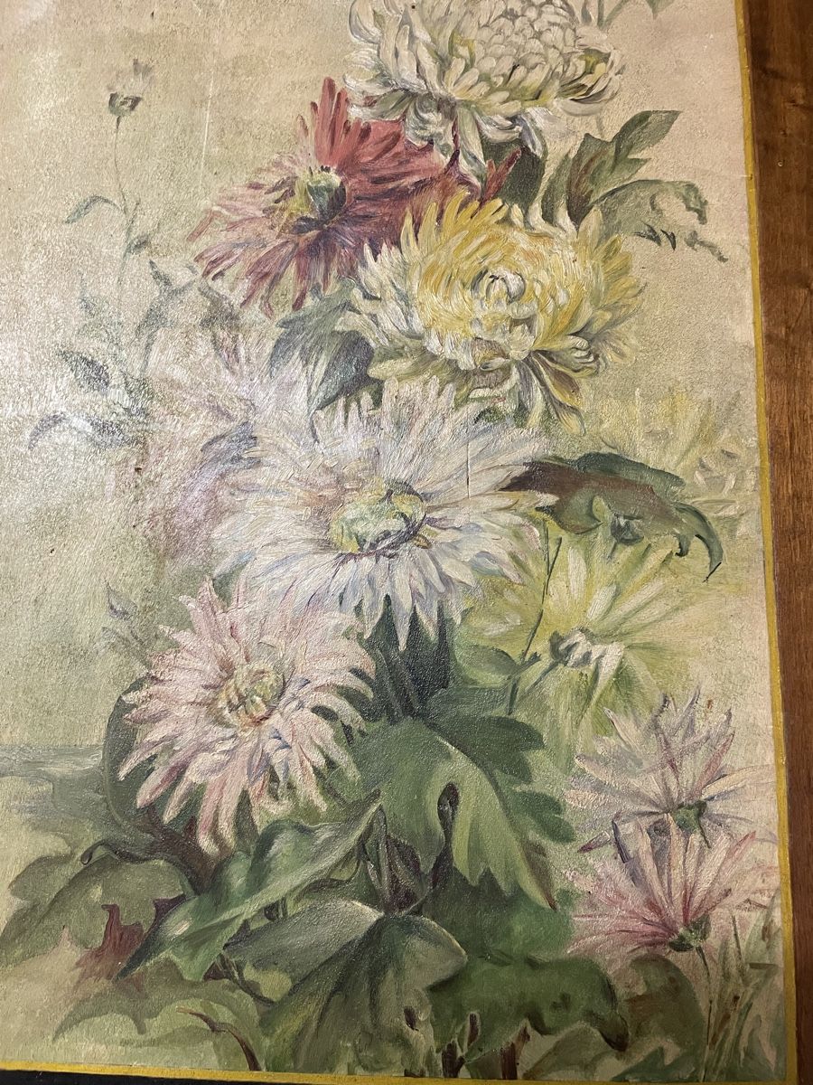 Dipinti: Bild mit Blumenmotiv und Eichenblatt-Bordüre alt – Usato da Hindelbank venduto da chinok01 1