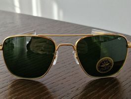 AO American Optical Pilot Orginal Aviator Gold  Green ,neu