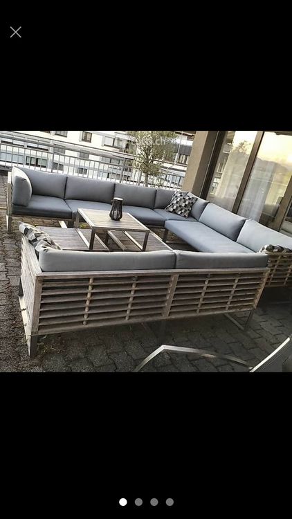 Garten Lounge Edelstahl / Teak / Antrazit Kaufen auf Ricardo