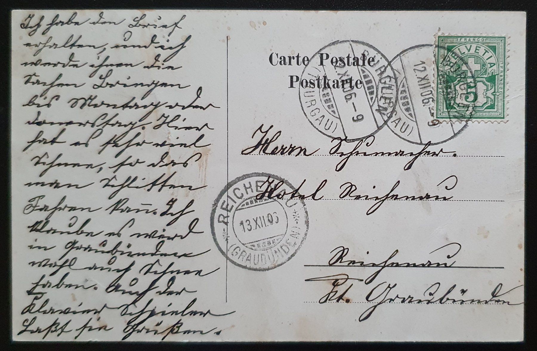 Cartoline postali: Gruss aus Bürglen 1906 – Usato da Kreuzlingen venduto da Rschweiz1 1