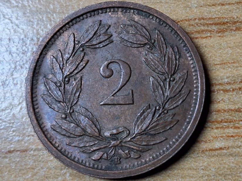 Alle Münzen: 2 Rappen 1934 - Selten! – Gebraucht aus Münchenstein von purbach1 1