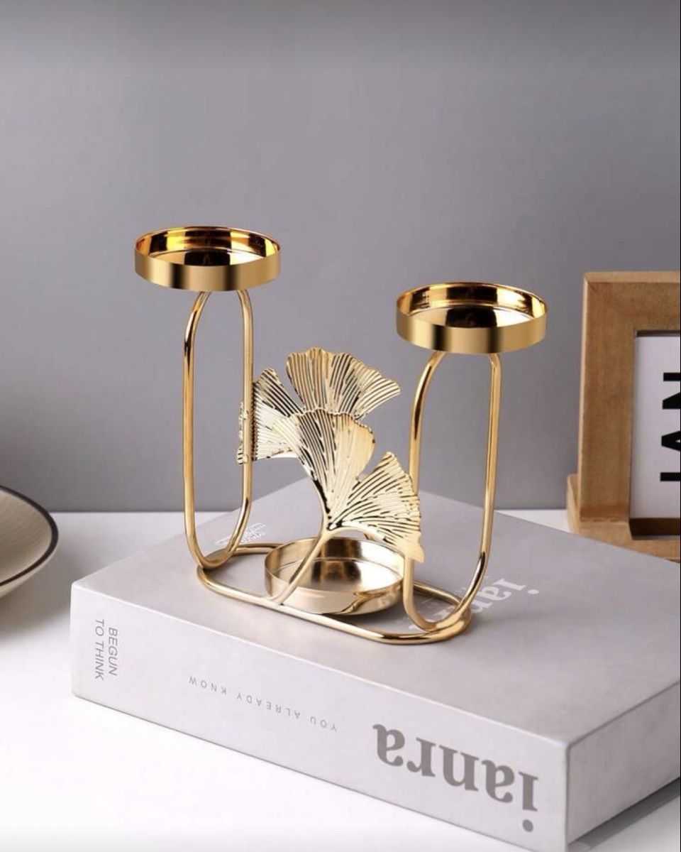 Bougeoirs: Kerzenständer Gold Ginkgo-Design – Neuf avec emballage d'origine à Emmenbrücke par ShopDirect