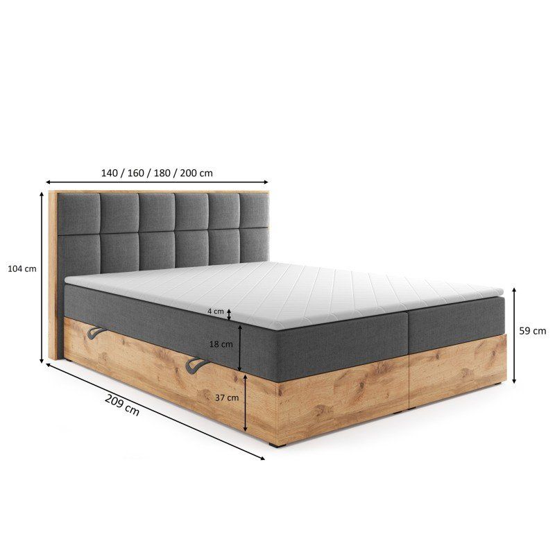 Lits: BOXSPRINGBETT mit EICHENUMRANDUNG 180CM H3 INKL TOPPER -50% – Neuf avec emballage d'origine à Recherswil par Moebel_Outlet 3