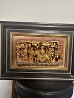 Asiatisches Wandbild, Holzrelief, Handarbeit, Top Zustand!