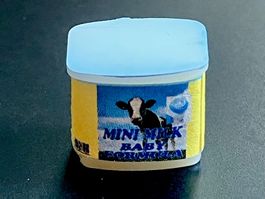 Dose Milchpulver für Puppenstuben. Attr. Kunststoff/Papier.
