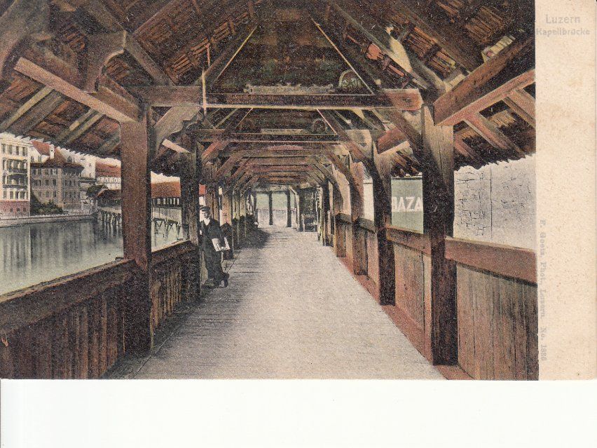 Ansichtskarten: Luzern Kapellbrücke, Goetz, ca. 1920 – Gebraucht aus Bürglen TG von StampGraf