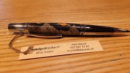 Kugelschreiber aus Ebenholz, handgedrechselt, Unikat