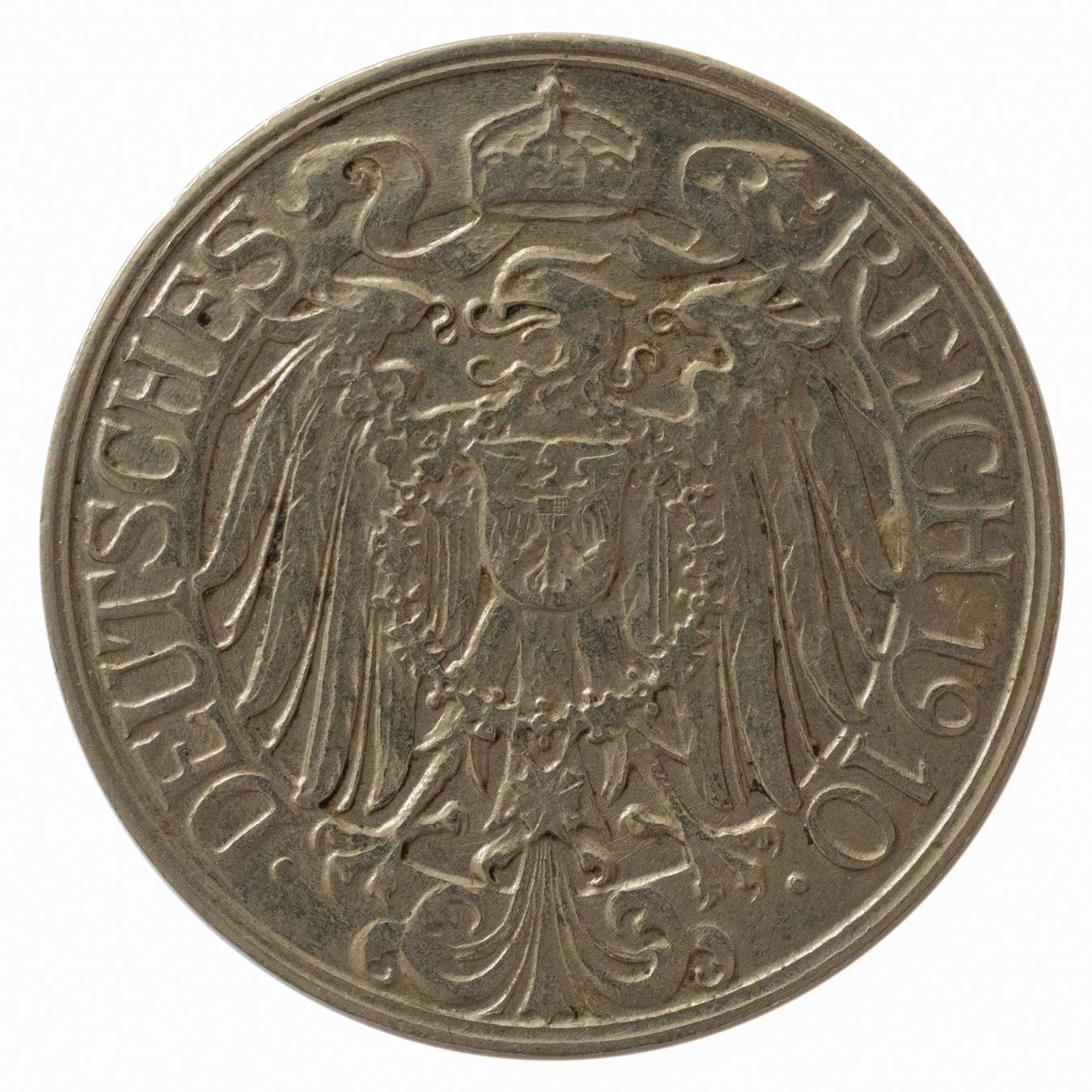 Tutti le monete: Deutsches Reich 25 Pfennig 1910 D – Usato da Rotkreuz venduto da num_6343
