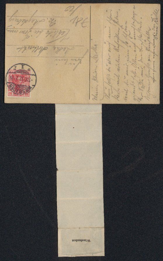 Cartoline postali: Leporello-AK Wiesbaden, Kinder am Postbr – Usato da Berlin venduto da bartko-reher 1