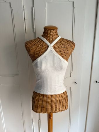 GINA TRICOT - Top weiss gerippt XS