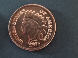 USA 1 Oz .999 Copper, One Cent 1877