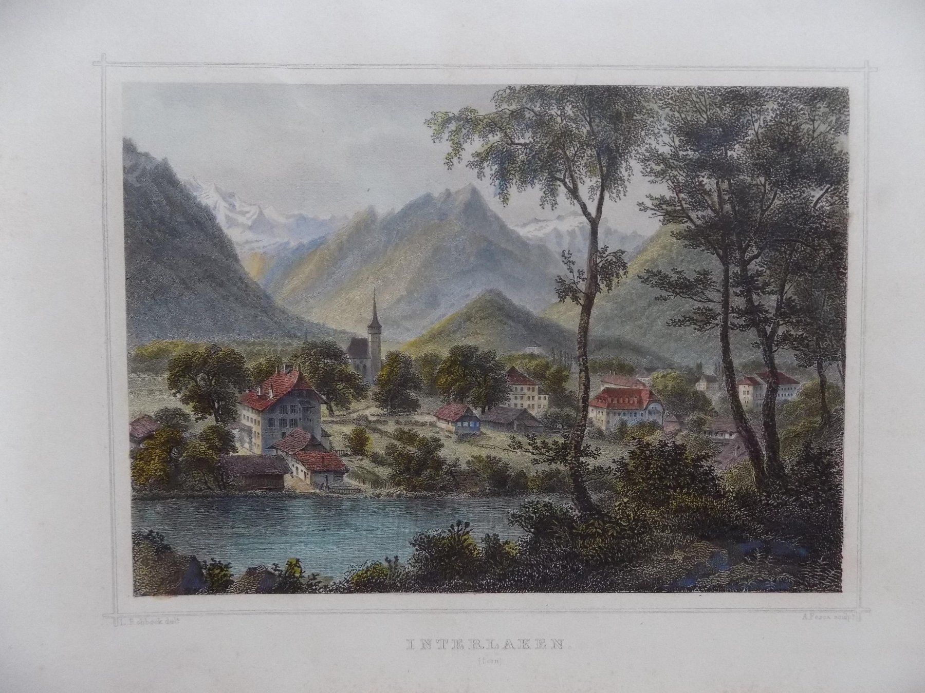 Gravures: Interlaken koloriert – D'occasion à Risch par Antikfee 1