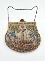 Antike Wiener Petit Point Geldbörse Hochwertige Stickerei 19