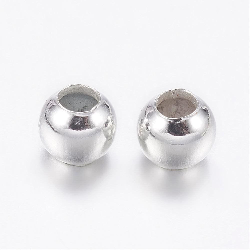Perle (finte): 100 Perlen Metall versilbert 2,5x2mm – Nuovo (secondo la descrizione) da Alpnachstad venduto da perlengaby