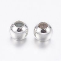100 Perlen Metall versilbert 2,5x2mm