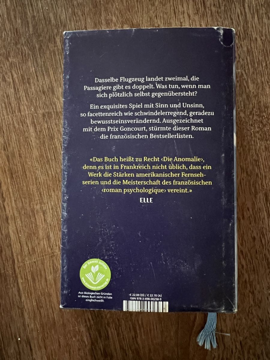 Bücher: Hervé le Tellier: Die Anomalie – Gebraucht aus Schlierbach von matro01 1