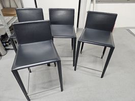 Barhocker schwarz Leder 4er Set guter Zustand