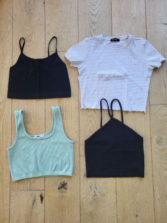Sommer Set: 4 Crop Tops, Tank Tops, Bustiers, Gr. S