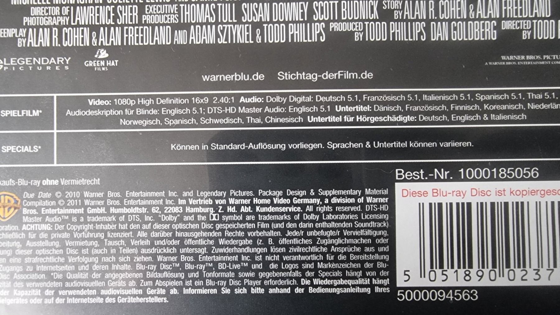 Alle DVDs: Blu Ray - Stichtag - Robert Downey JR. – Gebraucht aus Oetwil am See von fineli2 1