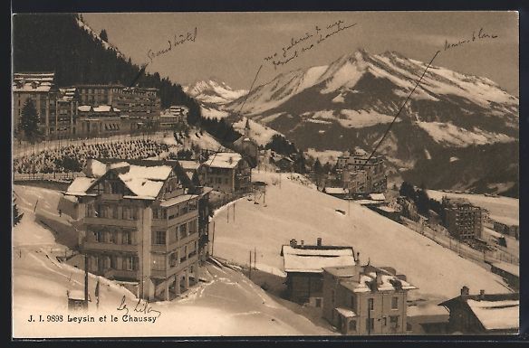 Cartoline postali: AK Leysin, Panorama et le Chaussy – Usato da Berlin venduto da bartko-reher