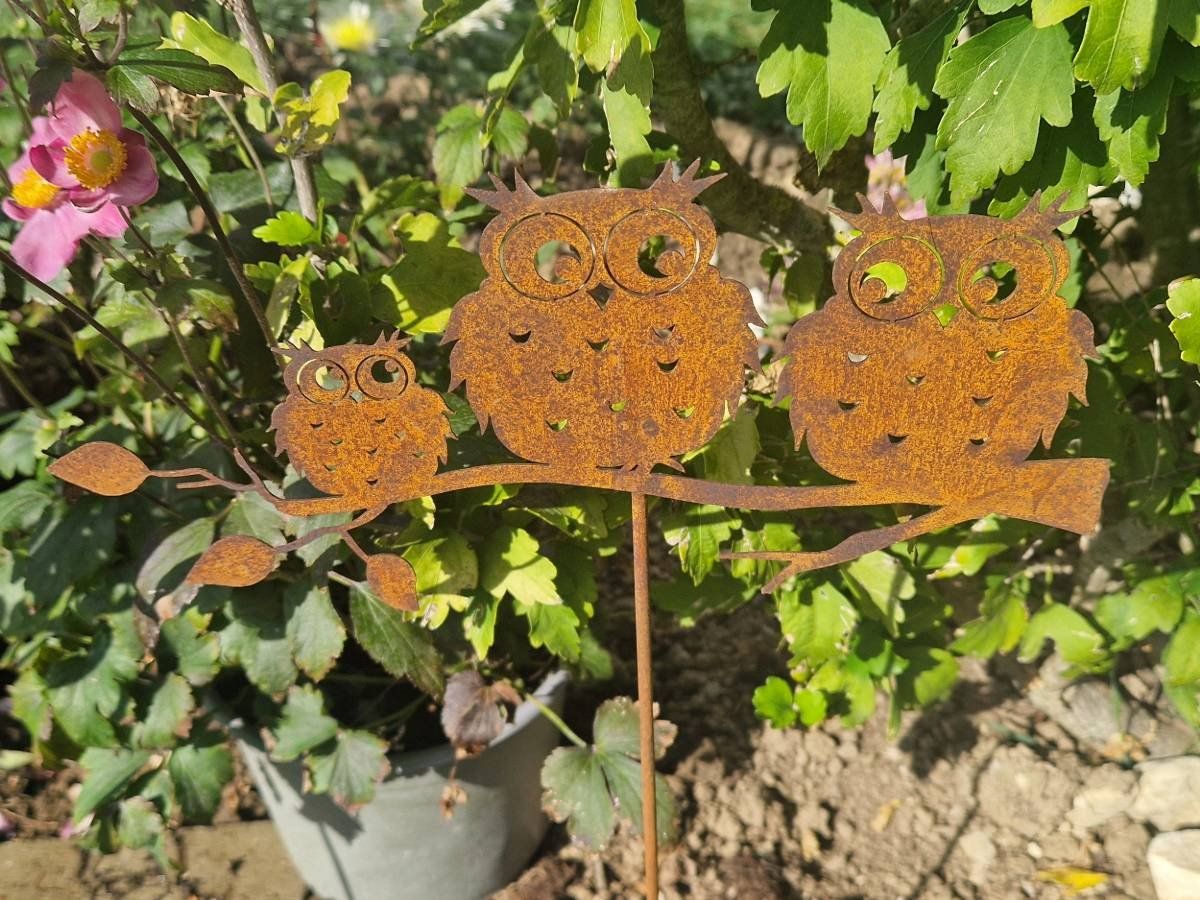 Tutte le decorazioni: Eulen Gartenstecker Rost 60cm – Nuovo e nell'imballaggio originale da Matzendorf venduto da Gartendeko-Shop 2