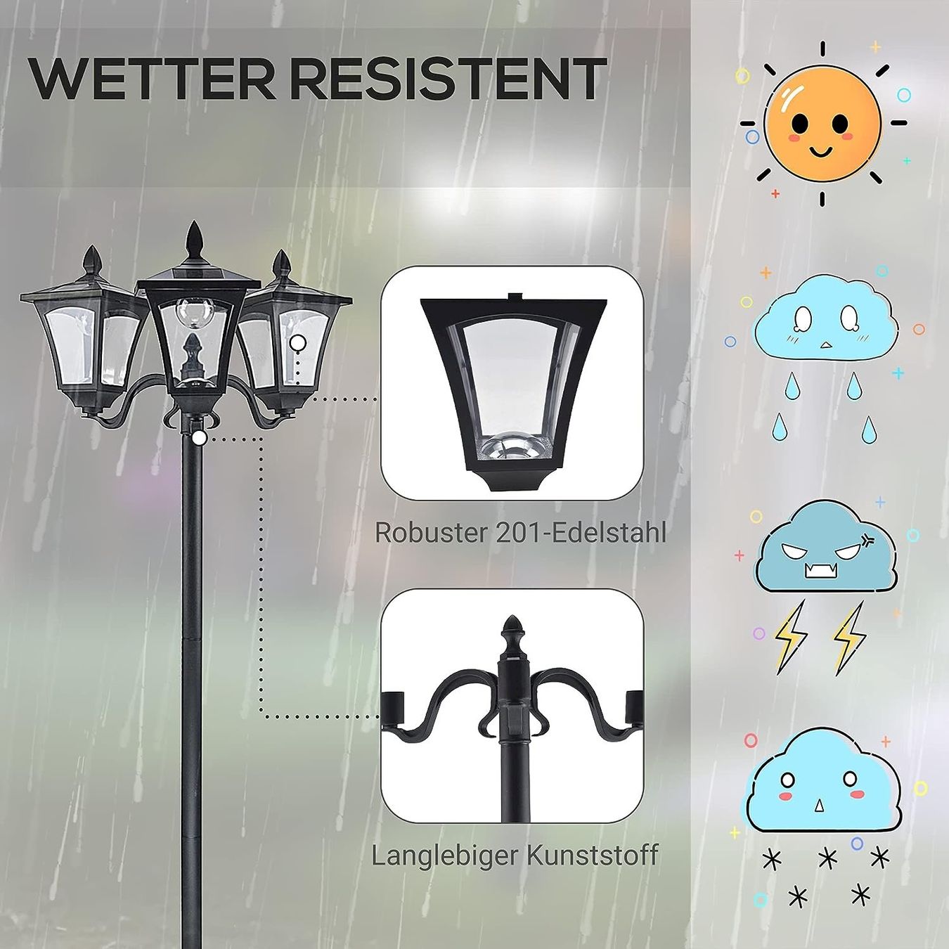 Lampes: Outsunny Solar Gartenlaterne – Neuf avec emballage d'origine à Bottighofen par zaap 5