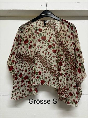 Rosenmuster ChiffonCardigan Grösse S Top