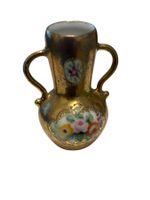 für die Puppenstube, Porzellanvase, 4,5 cm gross, goldfarben