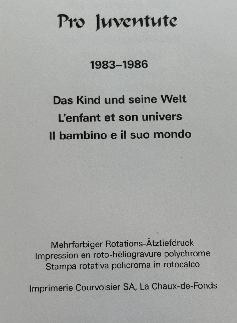 Tutti i francobolli: PRO JUVENTUTE BÜCHLEIN 1983-1986 – Usato da Ostermundigen venduto da Wyatt-Earp 1