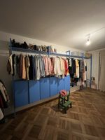 Garderobe/Schrank/Einbaugarderobe handgemacht Holz blau