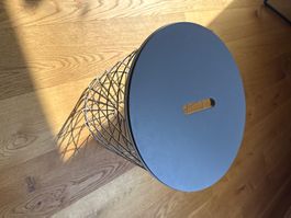 Beistelltisch Drahtkorb mit Deckel grau neuwertig 45cm