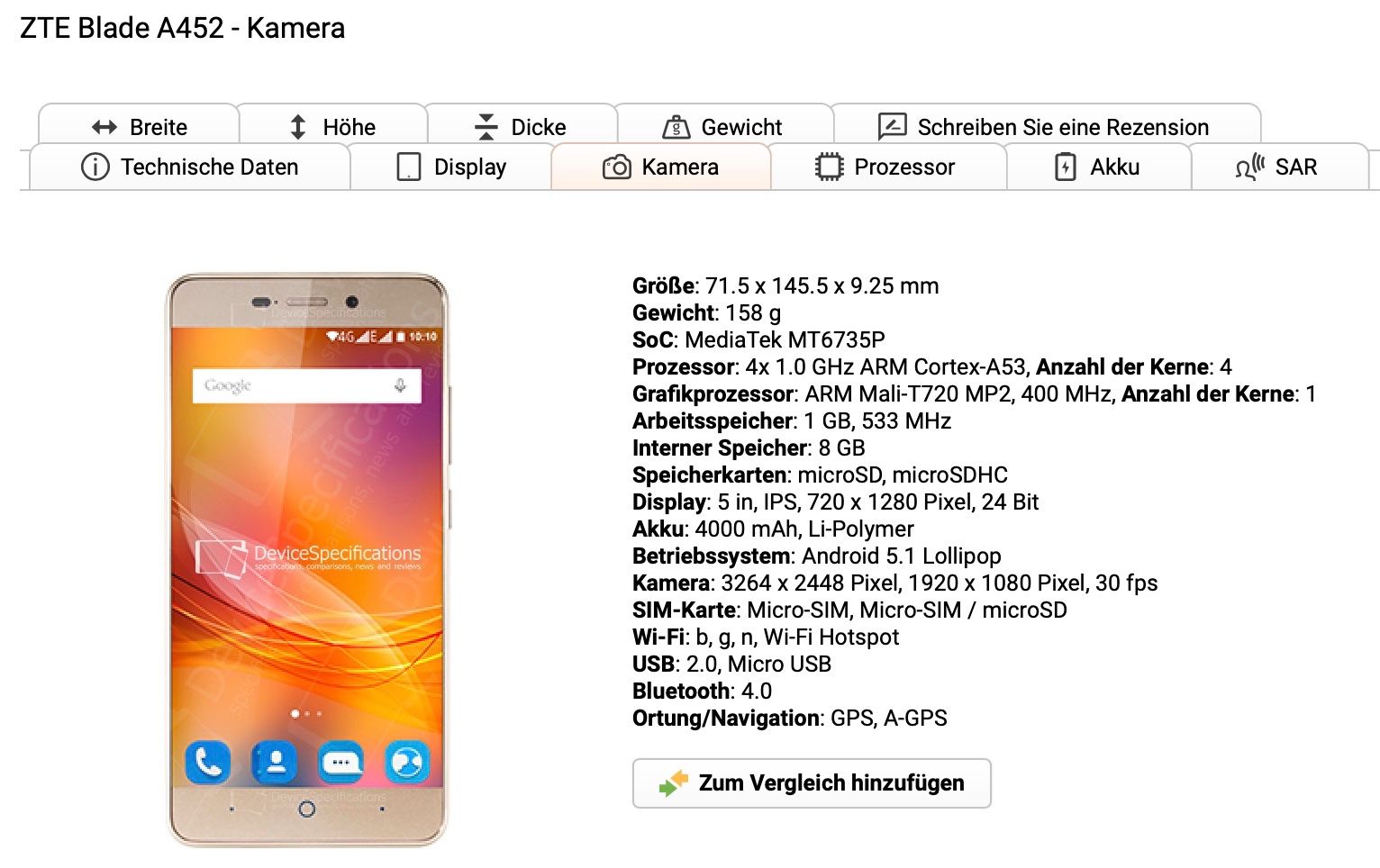 ZTE Telefoni cellulari / Smartphones: ZTE Blade A452 / Black – Usato da Zürich venduto da Mailfree 7